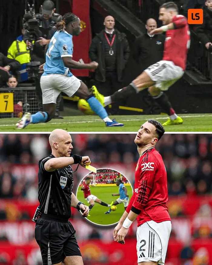 曼联半场0比0曼城，达洛特踩踏多库染黄